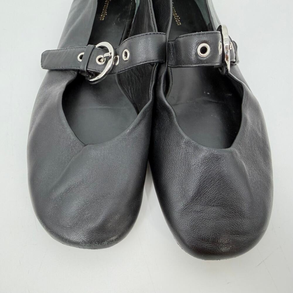 Reformation | Bethany Flats in Black Leather Mary Janes 8 - Picture 9 of 12